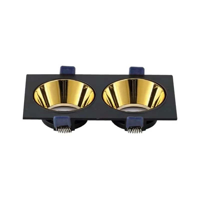 ACK Gold Reflektörlü Siyah Çift Yuvarlak Spot Kasası AH03-08321