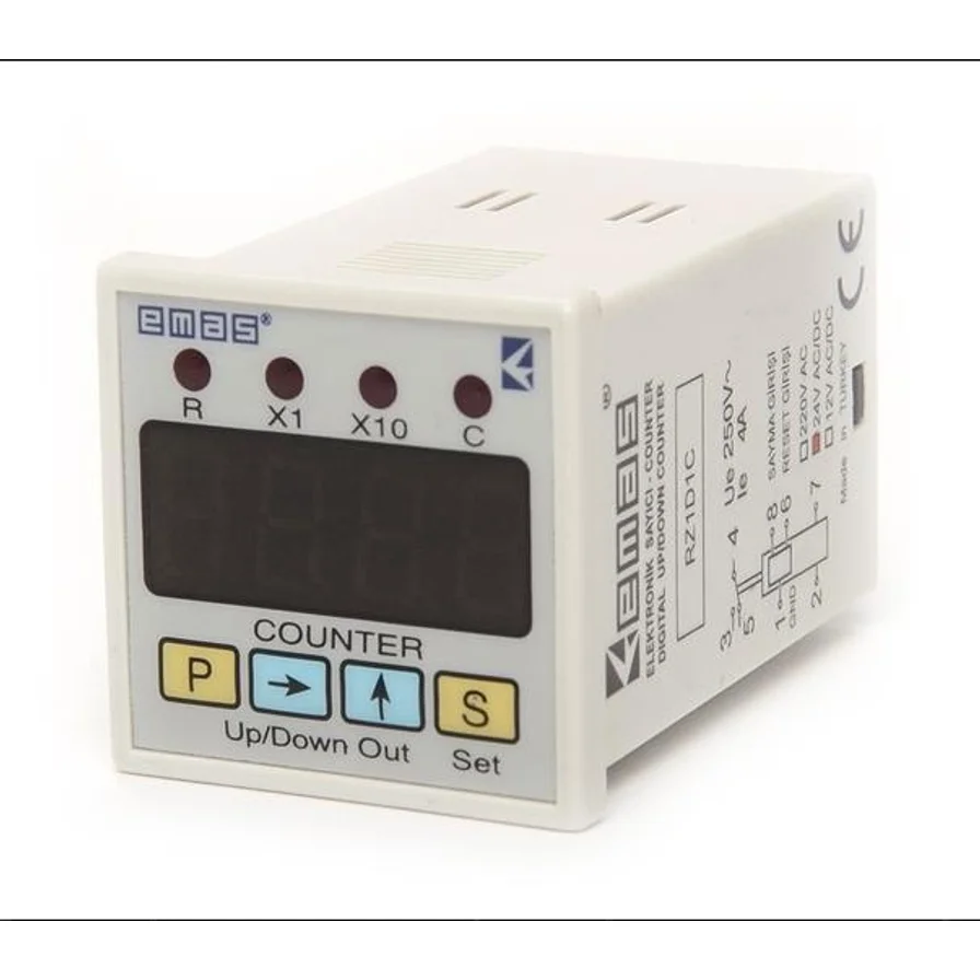 Emas 220VAC 1 Değişken Kontak 12-30V Dc Pals Dijital Sayıcı RZ1D1C-5