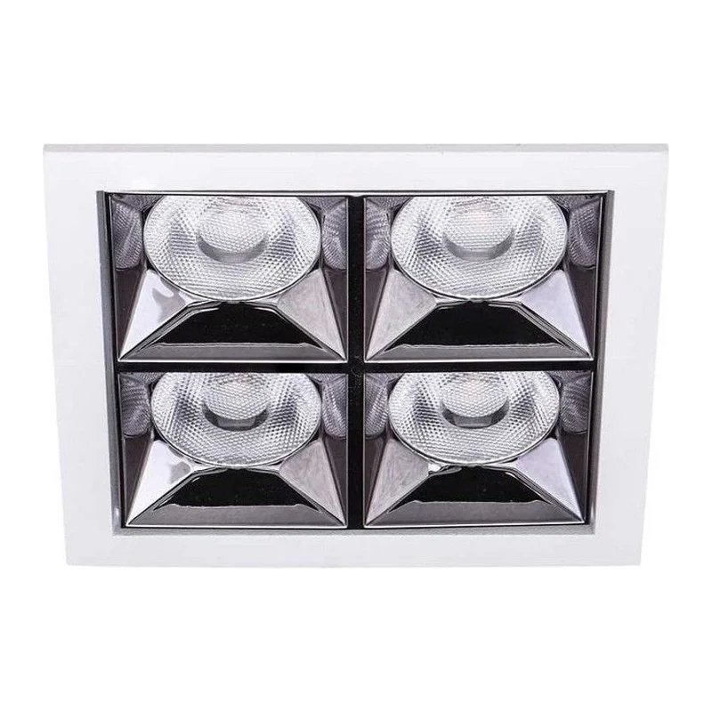 Jupiter Beyaz Gunmetal 4'lü Kare Spot LS495 S