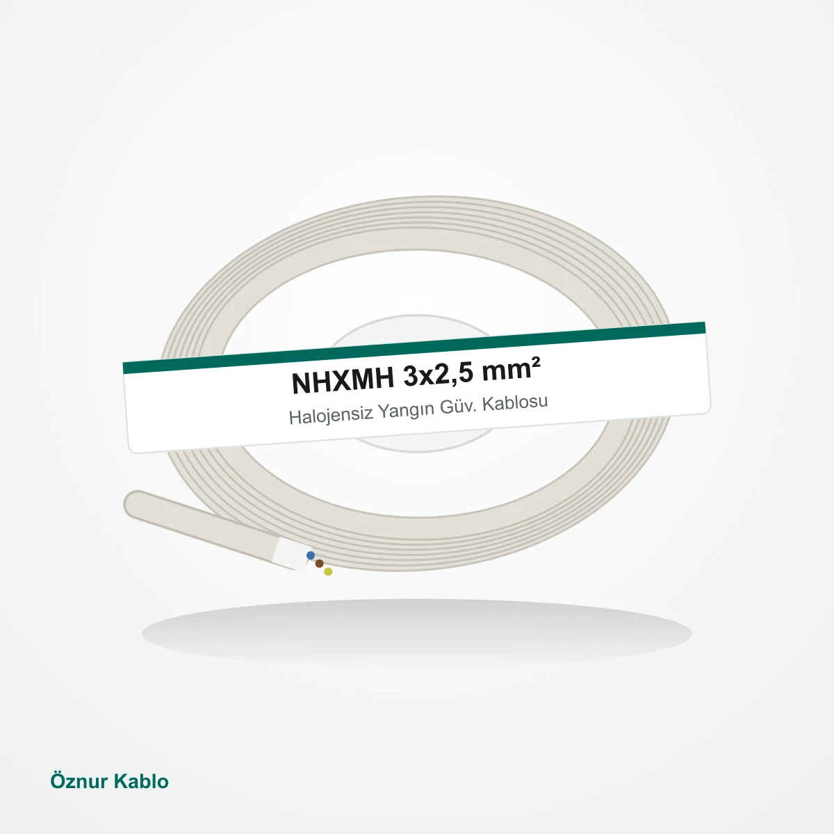 Öznur Kablo NHXMH 3x2,5mm² Halojensiz Yangın Güvenlik Kablosu 100m