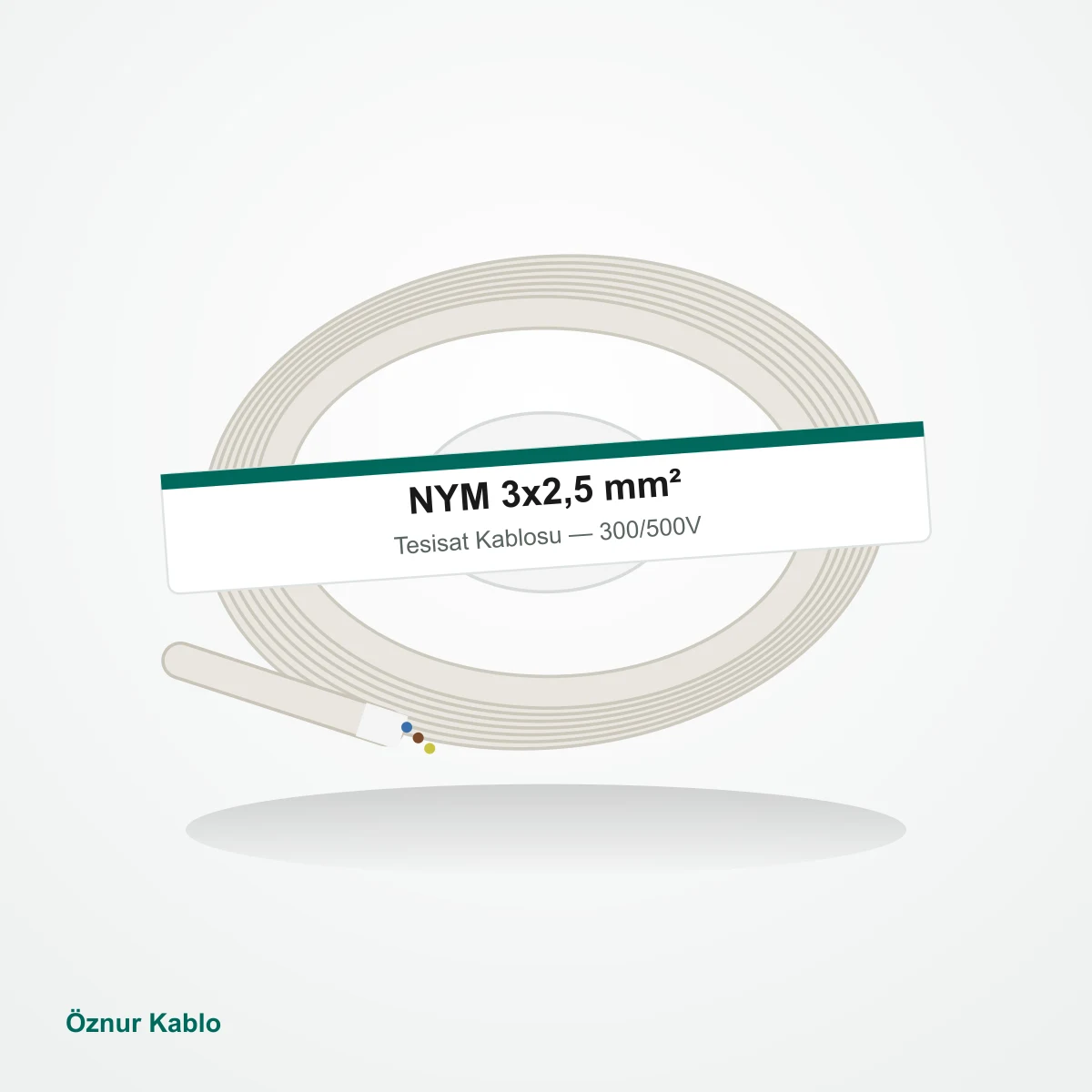 Öznur Kablo NYM 3x2,5mm² Tesisat Kablosu 100m