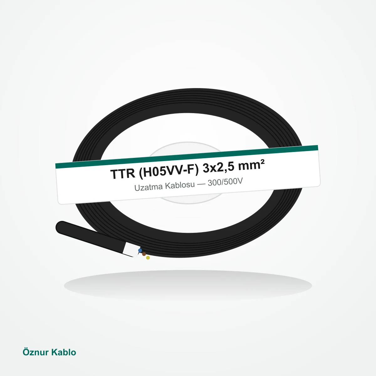 Öznur Kablo TTR (H05VV-F) 3x2,5mm² Uzatma Kablosu 50m