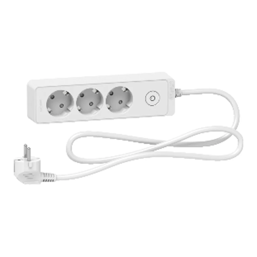 Schneider Electric 3'lü 1,5 Metre Grup Priz Beyaz