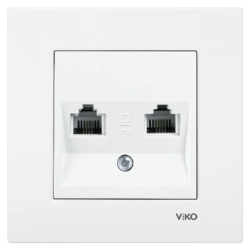Viko Karre Data-Numeris Telefon Prizi Beyaz RJ45 CAT6 RJ11 90967081