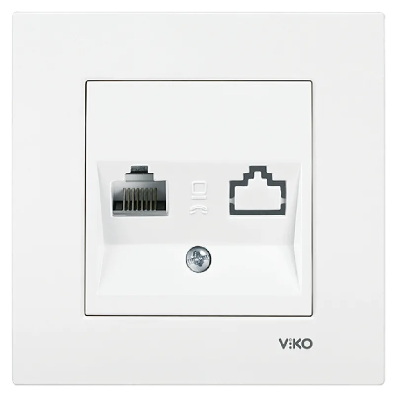 Viko Karre Tekli Data Prizi Beyaz RJ45 CAT5E 90967032